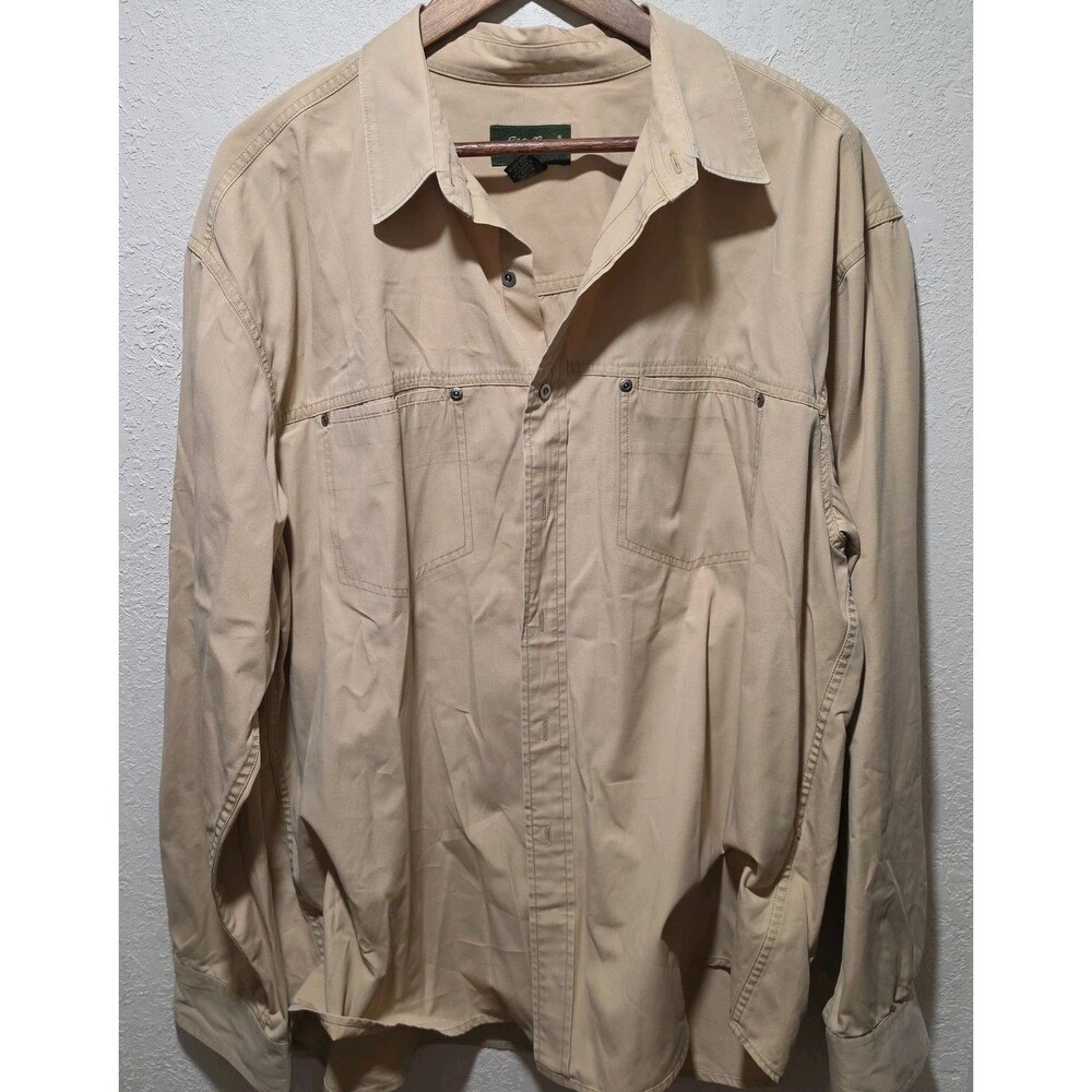 Vtg Eddie Bauer Elkhorn Twill Shirt Mens XL Cotton Gorpcore Safari Workwear